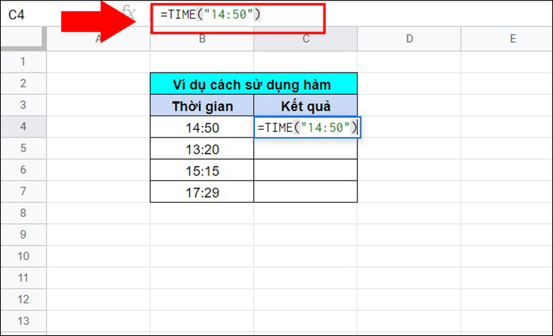 Nhập gi&aacute; trị time_string
